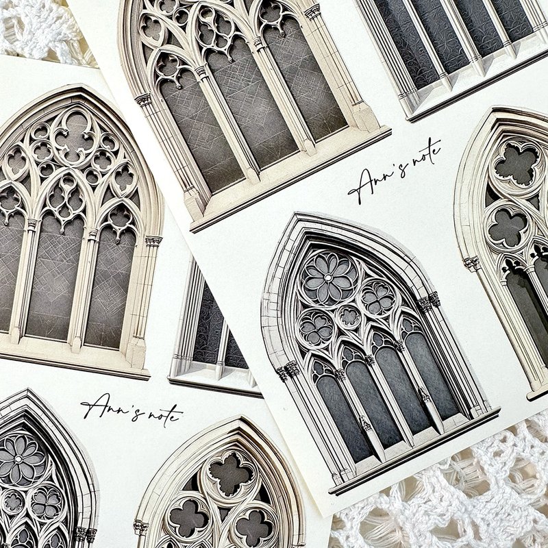 罗马窗户贴纸 (anns note) vintage - 贴纸 - 纸 灰色
