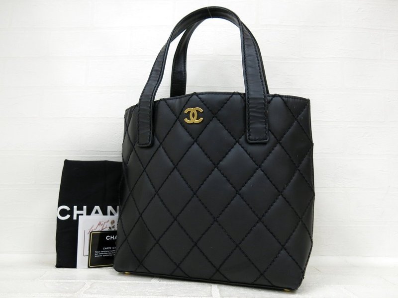 稀有中古二手Chanel Vivian黑色金标皮革小托特包单肩侧背孭手袋 - 侧背包/斜挎包 - 真皮 