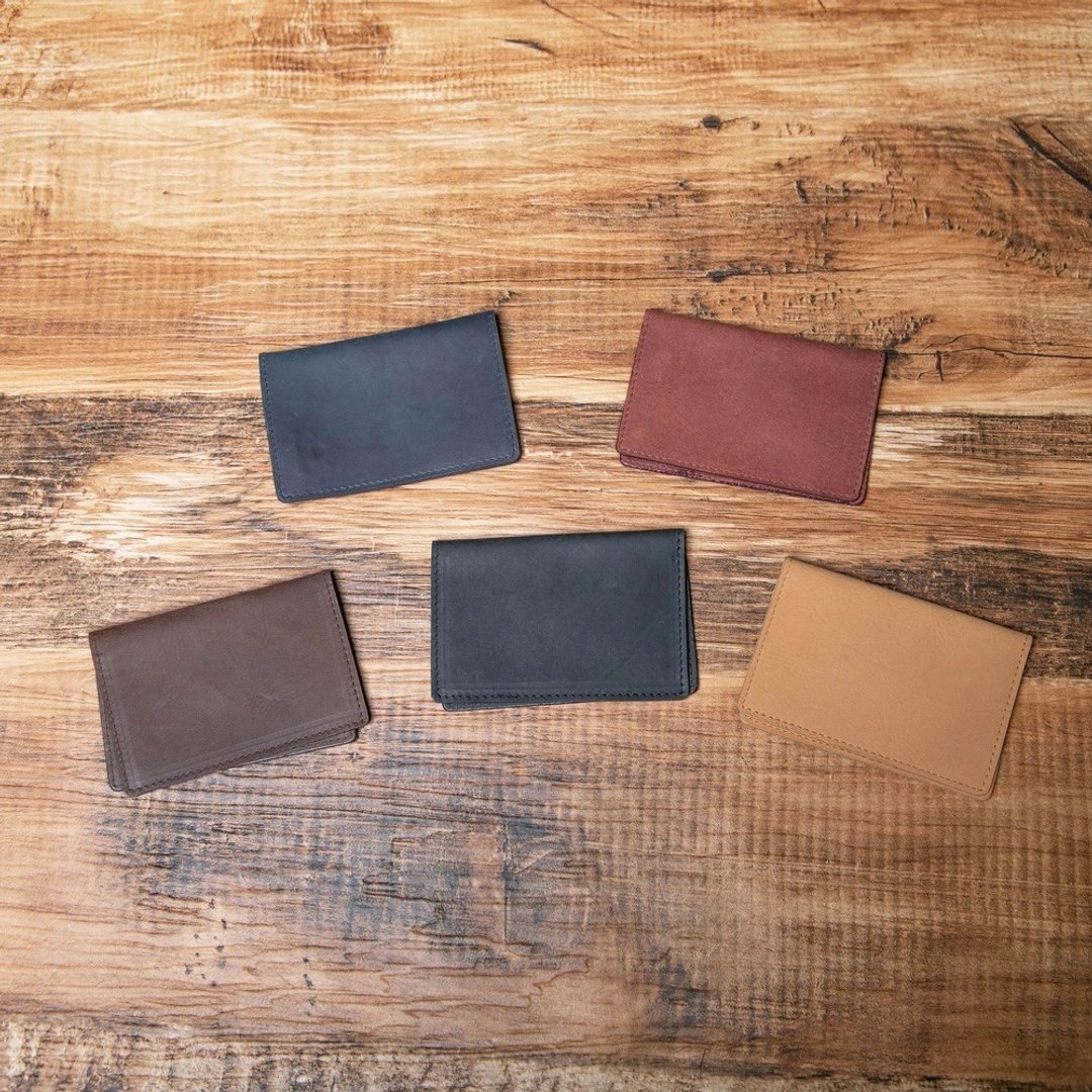 名片夹 2口袋 牛皮 名片收纳夹 Business Card case - 名片夹/名片盒 - 真皮 多色