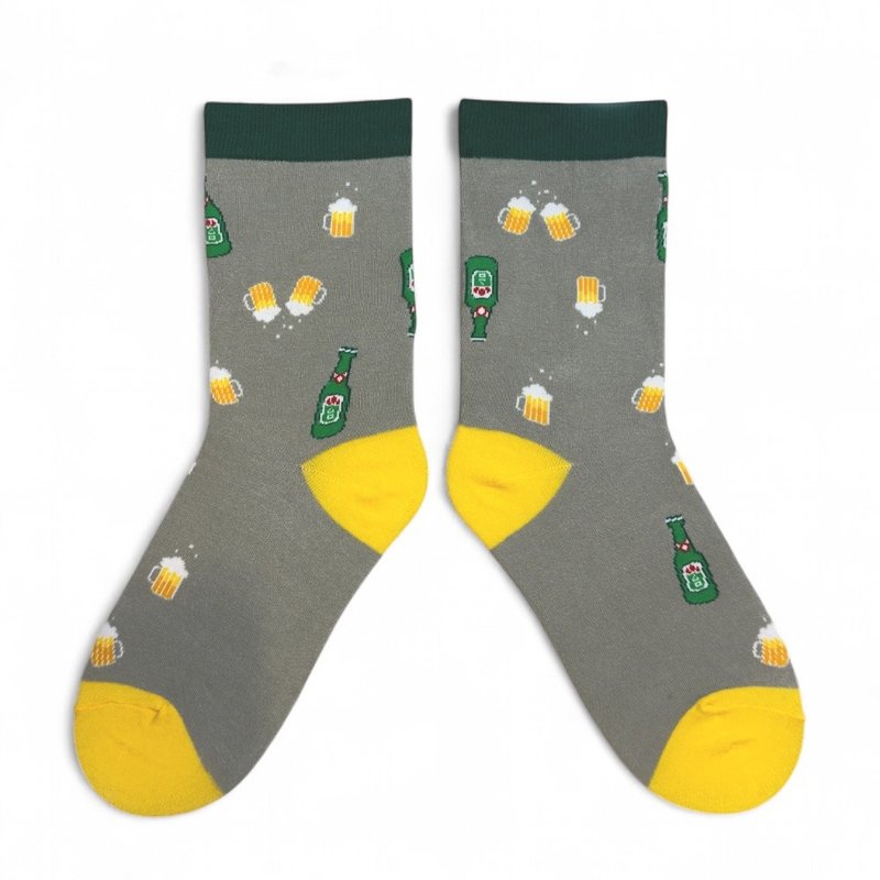 Bast Tag 啤酒 - 袜子 - 棉．麻 绿色
