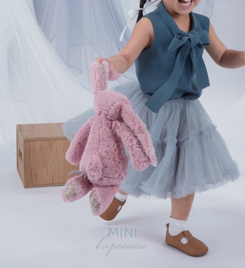 蝴蝶结上衣配硬纱娃娃裙-童装亲子装 - 童装上衣 - 其他材质 白色