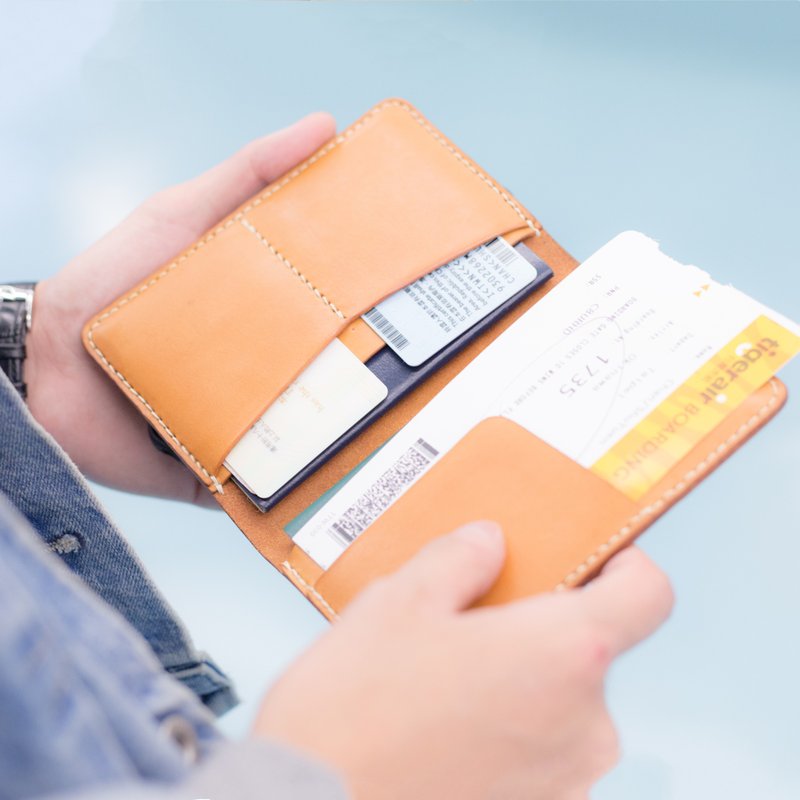 护照夹/护照本/情侣护照套【烫金体验/一人成团】台中东海课程 - 皮件 - 真皮 