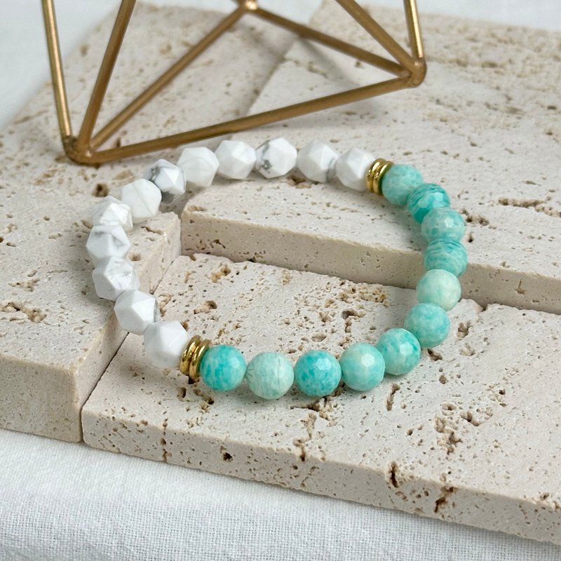 白色风车(男款)/天河石 白松石/水晶手链 定制化 - 手链/手环 - 水晶 绿色