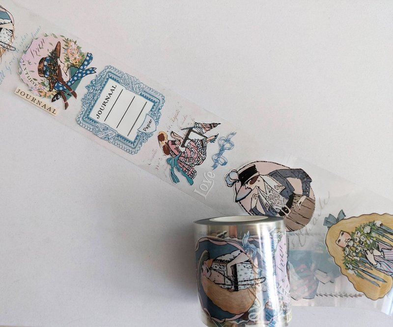 PET胶带#24  /  5厘米 带离型纸+白墨 亮面透明 - 纸胶带 - 塑料 