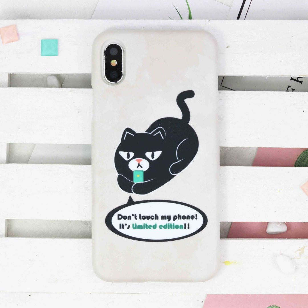 不要碰我的手机猫手机壳iphone galaxy S9 zenfone 5 xperia XZ2 - 手机壳/手机套 - 塑料 白色