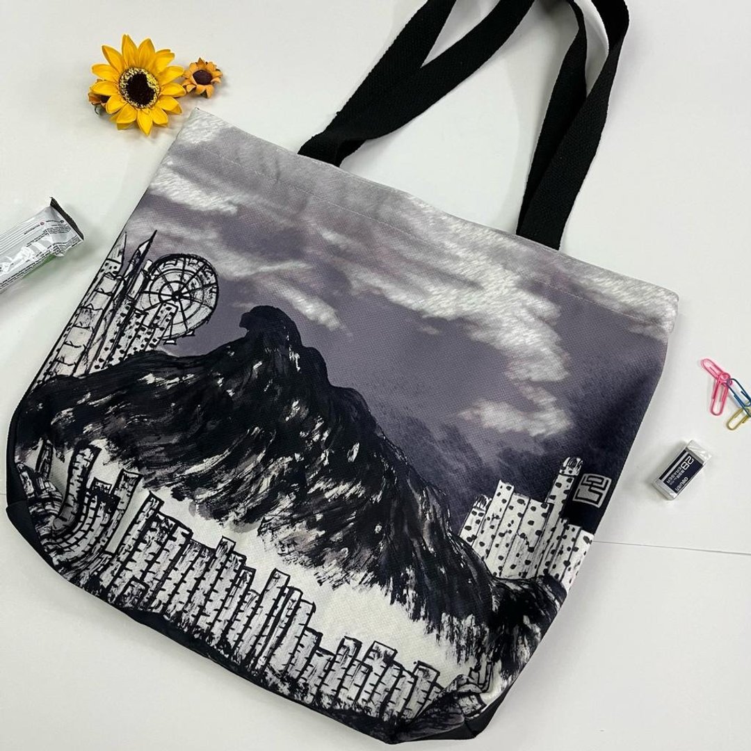 【Tote Bag - 手绘图画】塞拉利昂 - 侧背包/斜挎包 - 棉．麻 