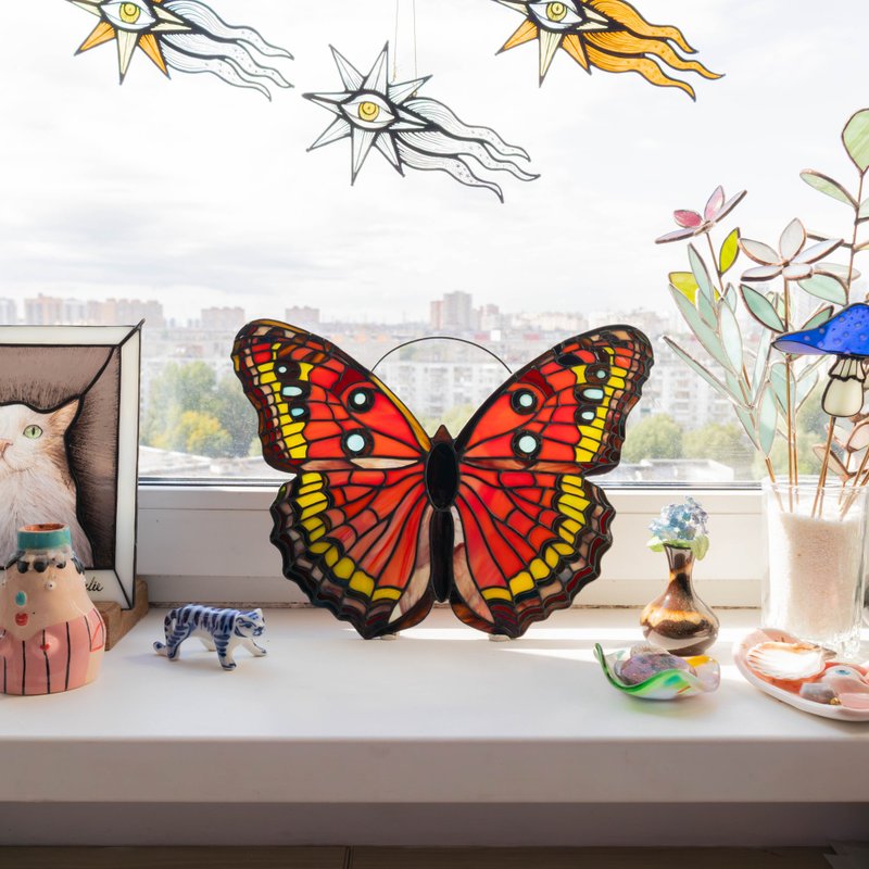 彩色玻璃图案、可打印图案、彩色玻璃蝴蝶图案、PDF - 其他数码商品 - 其他材质 