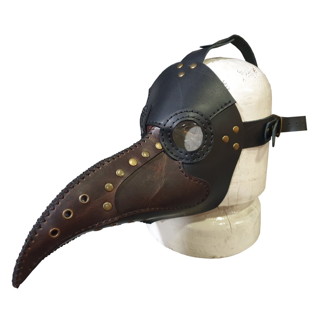 Plague Doctor Bird Mask - 口罩 - 真皮 黑色