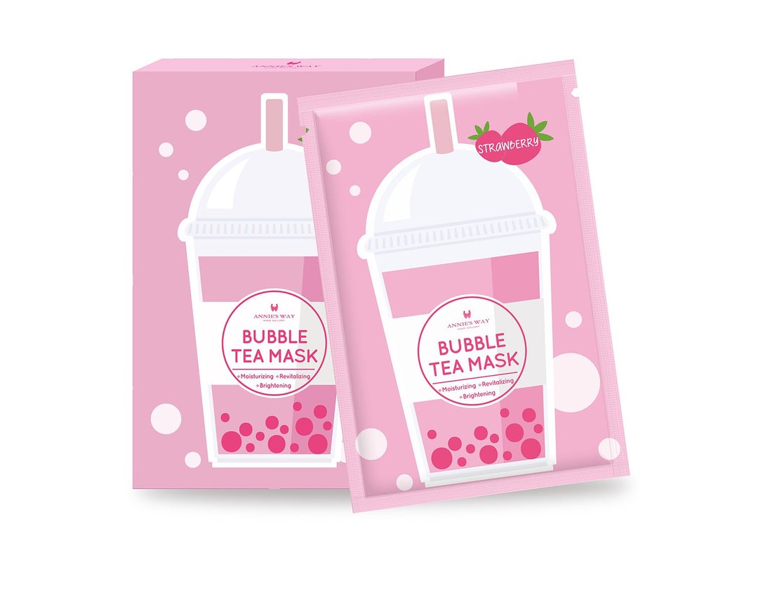 珍珠奶茶面膜系列 草莓亮白面膜 5入/盒 - 面膜/冻膜 - 其他材质 粉红色