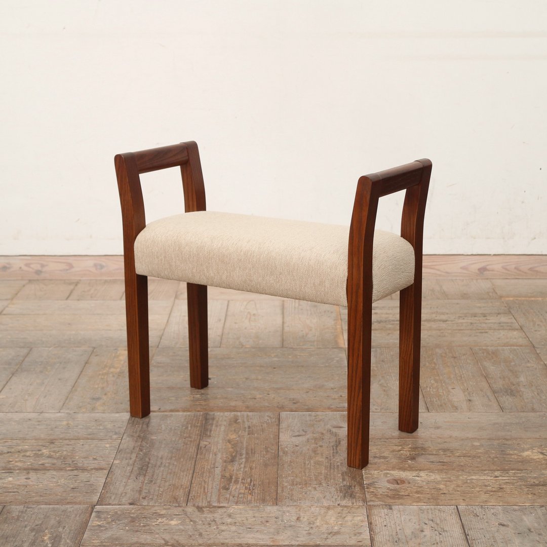 Entrance Stool double arm type【Wood frame】Brown【Fabric】Camel - 椅子/沙发 - 木头 咖啡色