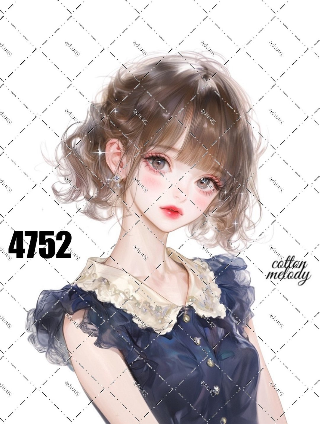 original sticker no.4752 人物贴纸 原创贴纸 原创人物贴纸 装饰贴纸 cotton melody - 贴纸 - 纸 