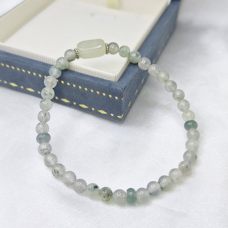 冰种乌鸡小米手串 手珠 珠串 | 天然缅甸玉A货翡翠 - 手链/手环 - 玉石 