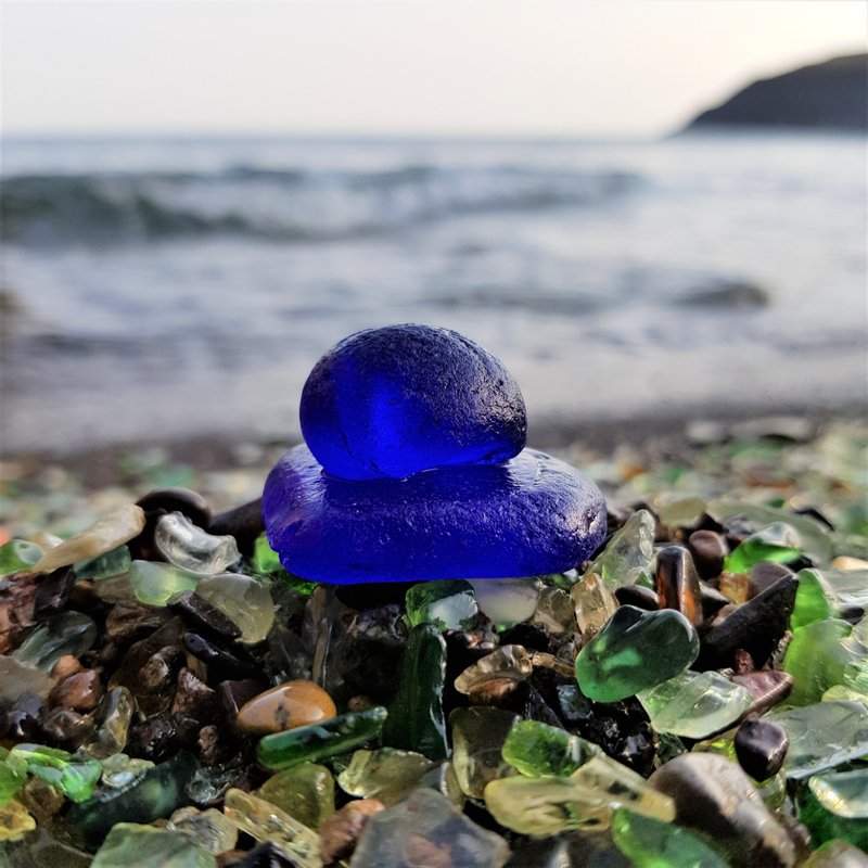 Large cobalt blue sea glass. Rare sea glass. P017 - 其他 - 玻璃 蓝色