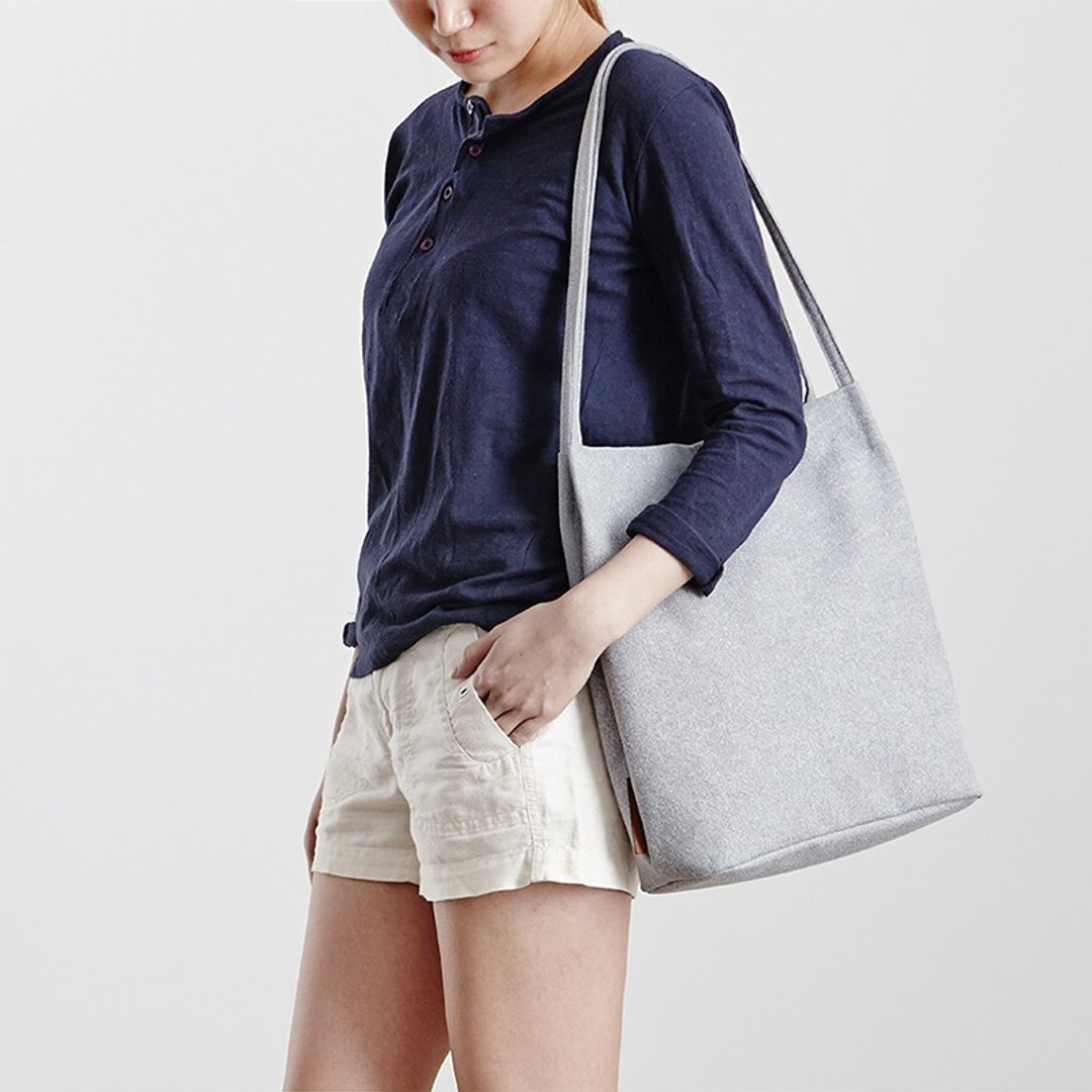 韩国ithinkso 亚麻朴质侧背包-Blue NEAT BAG LINEN 肩背包简约 - 侧背包/斜挎包 - 棉 