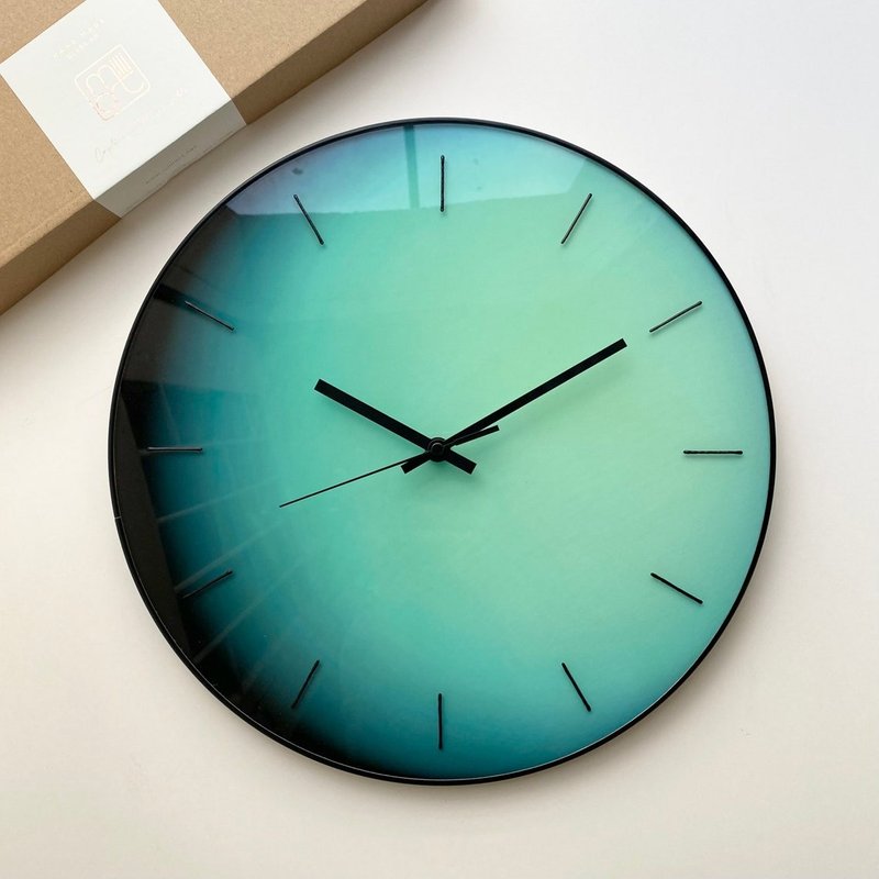 夜光天王星玻璃挂钟 – 土耳其蓝强化玻璃 - 时钟/闹钟 - 玻璃 绿色