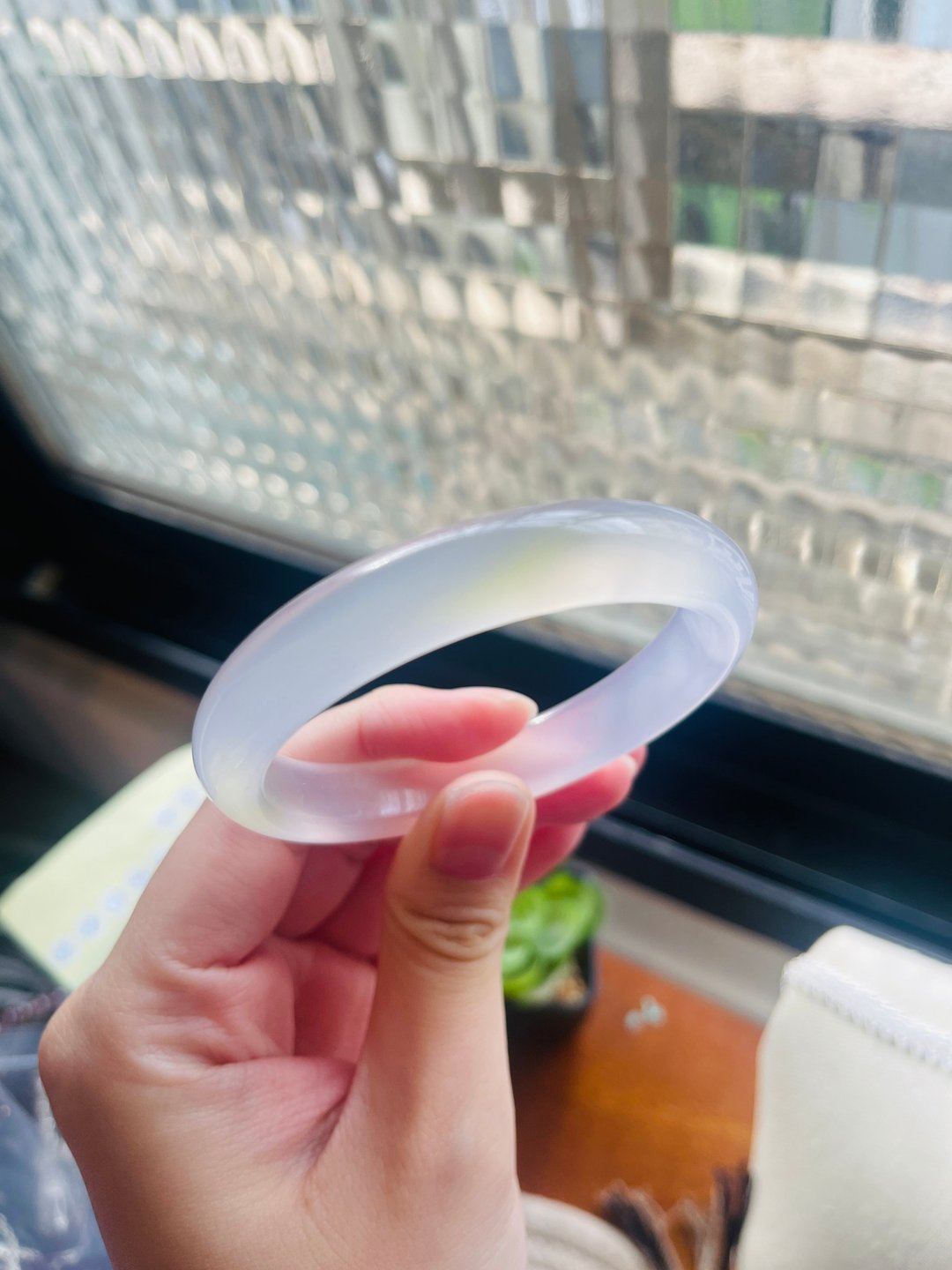 高冰底 粉紫色玉髓手镯 - 手链/手环 - 玉石 