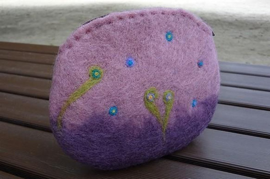 Felt pouch bracken CS0054 - 化妆包/杂物包 - 棉 粉红色