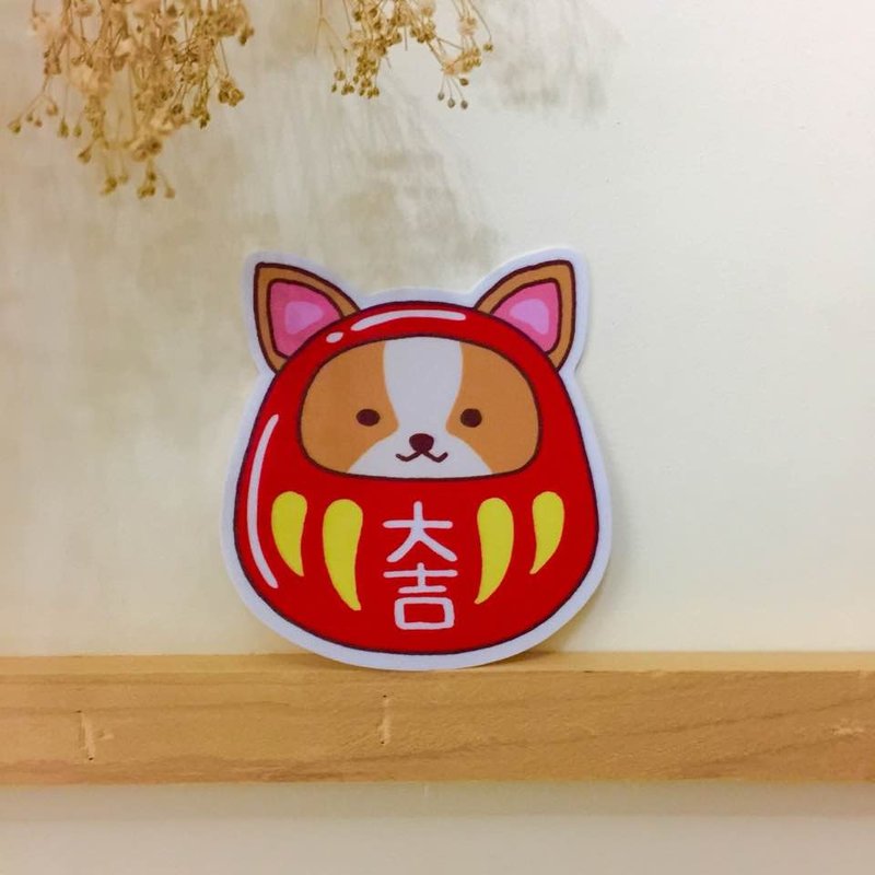 大吉达摩中型防水贴纸 SM0083 - 贴纸 - 防水材质 红色