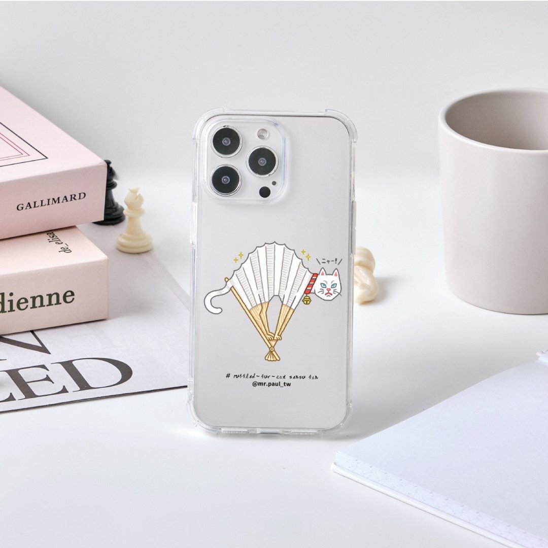 保罗先生炸毛折扇猫全气囊防摔iPhone手机壳 - 手机壳/手机套 - 塑料 透明