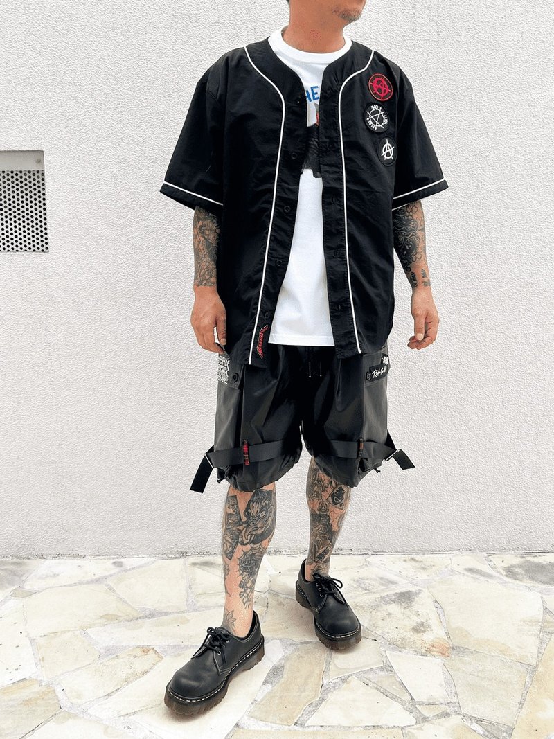 棒球衫/黑色/F尺寸/hellcatpunks/hcp-sh-0047 - 女装衬衫 - 尼龙 黑色