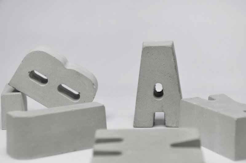 水泥英文字母 - 摆饰 - 水泥 灰色