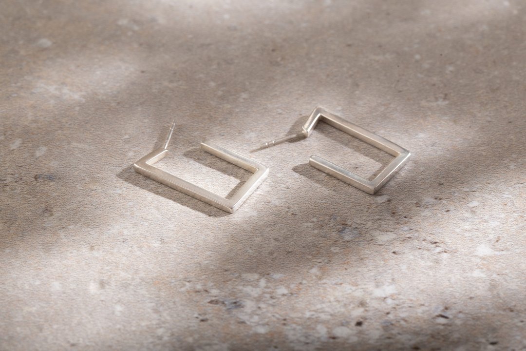Constructivism 结构主义1号 平方耳环 Earrings No.1 - 耳环/耳夹 - 纯银 银色