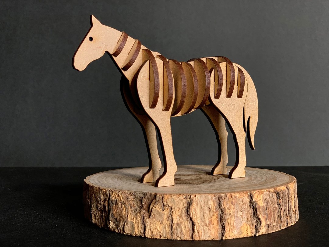 3D立体动物拼图 马Horse - 木工/竹艺/纸艺 - 木头 咖啡色