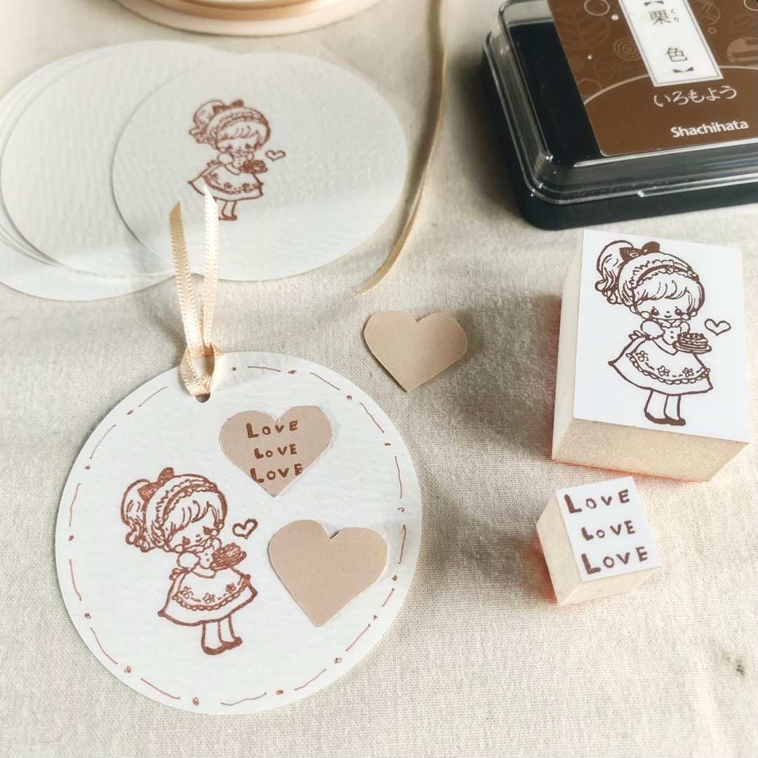 橡皮擦印章 【烤蛋糕了 女孩与LOVE LOVE LOVE印章】两件组 - 印章/印台 - 其他材质 白色