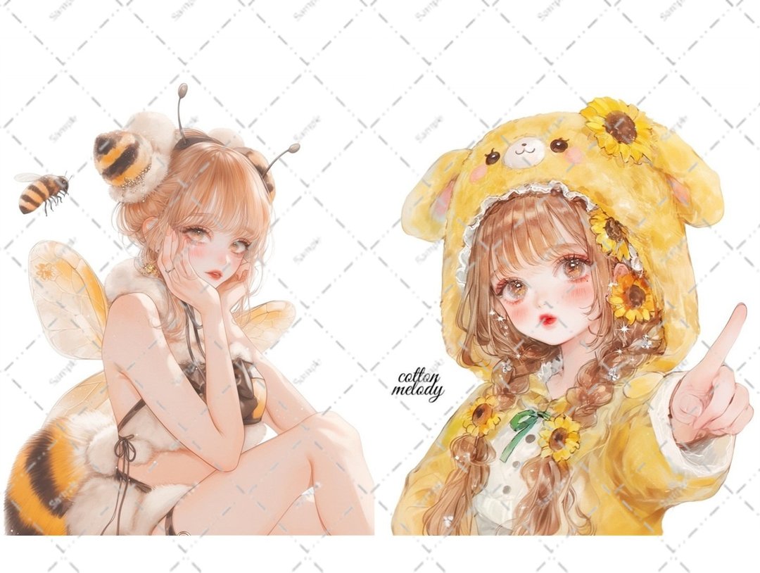 原创贴纸 no.6615 人物贴纸 原创贴纸 人物贴纸 女孩贴纸 原创人物贴纸 - 贴纸 - 纸 