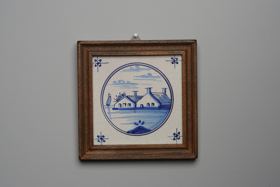 荷兰手绘农场风景瓷砖挂饰/代尔夫特蓝/ Delft/台夫特/欧洲青花瓷 - 海报/装饰画/版画 - 陶 蓝色