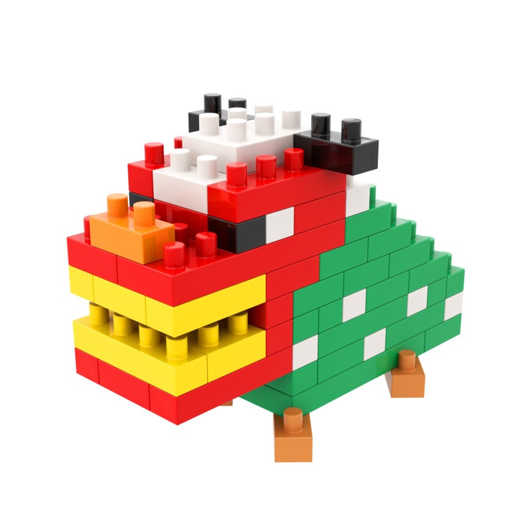 Archbrick 日本传统舞狮微积木 Nanoblock - 玩偶/公仔 - 塑料 多色