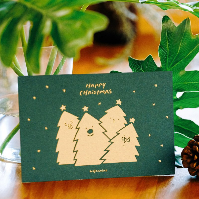 WHOSMiNG 圣诞卡片- HAPPY CHRISTMAS - 卡片/明信片 - 纸 绿色
