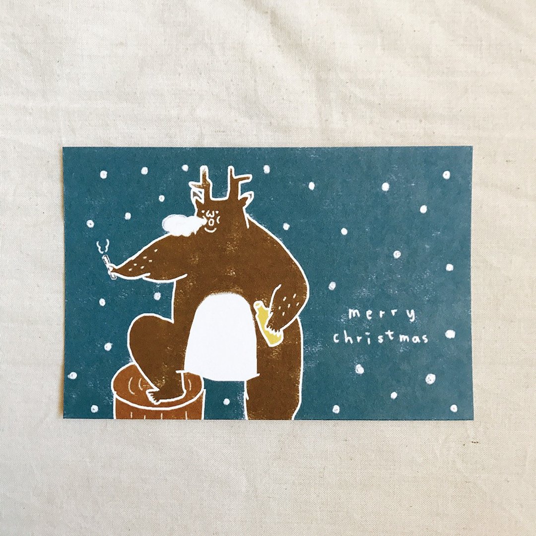 圣诞postcard / 肉肉鹿 - 卡片/明信片 - 纸 
