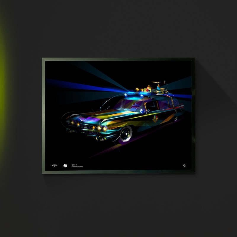 Classic Cars-Cadillac-Ecto-1   /Art Print/挂画/限 - 海报/装饰画/版画 - 纸 黄色
