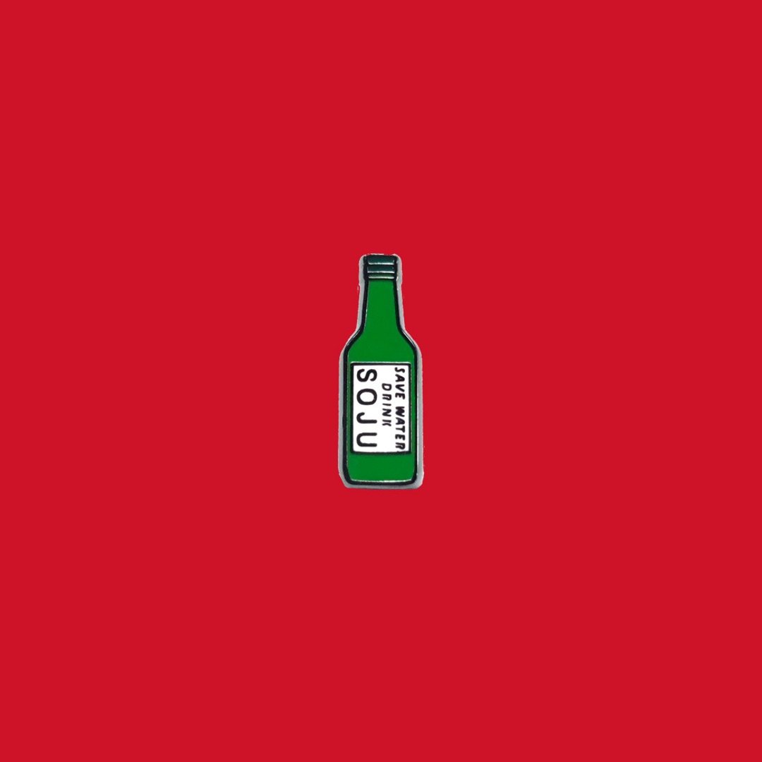 烧酒别针徽章 - 胸针 - 其他金属 多色