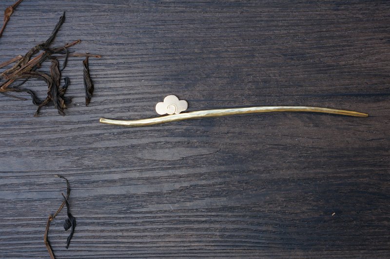 【溪山手作】手工黄铜制传统簪刻祥云茶针茶拨搁架茶拨茶锥 - 茶具/茶杯 - 铜/黄铜 