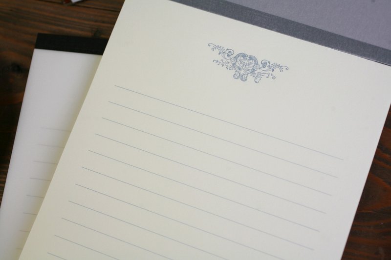 横格纸 横写 纸色-淡奶油色/印刷色-灰靛蓝 - 卡片/明信片 - 纸 