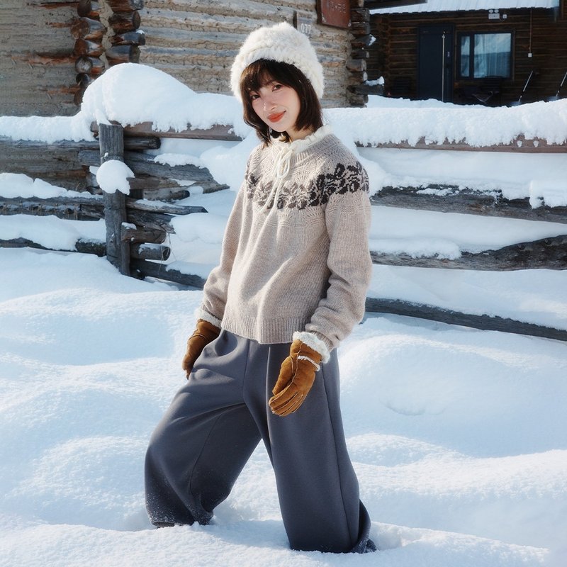 混纺肌理提花毛衣|针织衫|冬款|Sora-2025 - 女装针织衫/毛衣 - 羊毛 