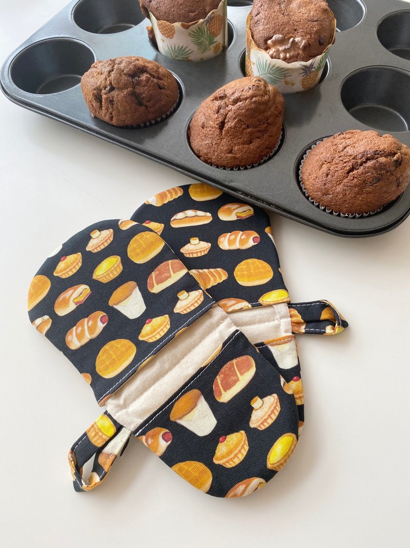 隔热手套 (一对) 加厚 - 锅具/烤盘 - 棉．麻 黑色