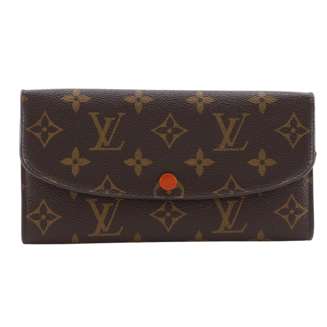 【日本直送】路易威登 LOUIS VUITTON EMILIE 长夹 M62011 Monogram 帆布 棕色/橘色 TA1175 女仕【二手】 - 皮夹/钱包 - 人造皮革 咖啡色