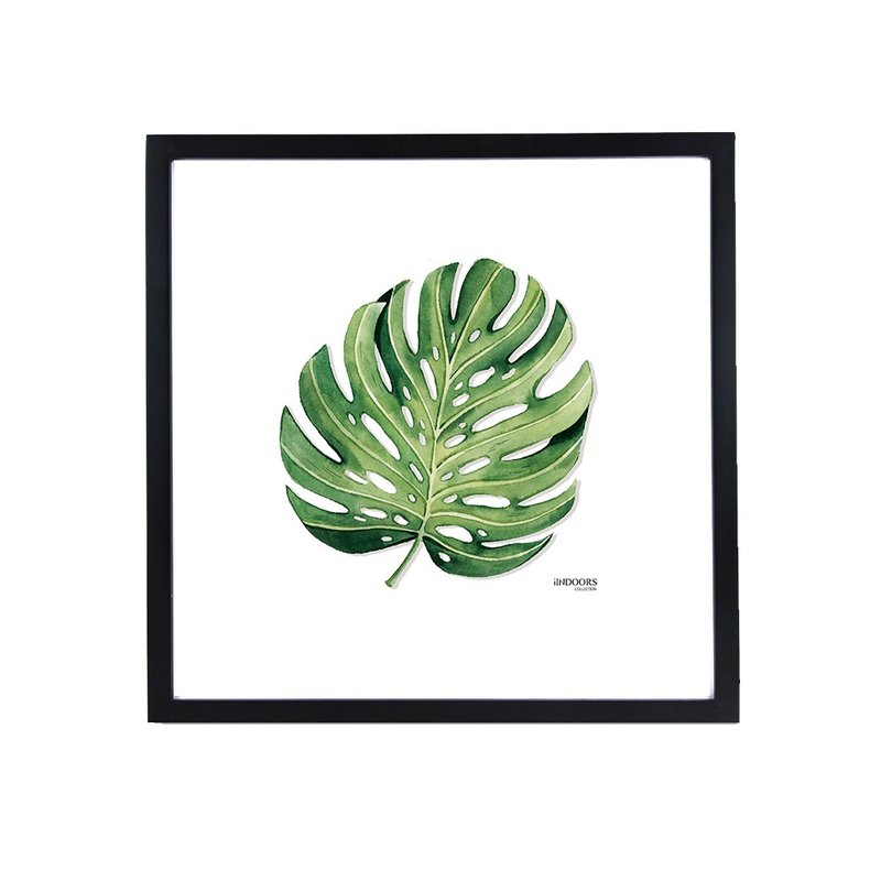 北欧装饰画相框 龟背芋 绿叶 43x43cm 室内设计 清新 摆设 画框 - 海报/装饰画/版画 - 木头 绿色