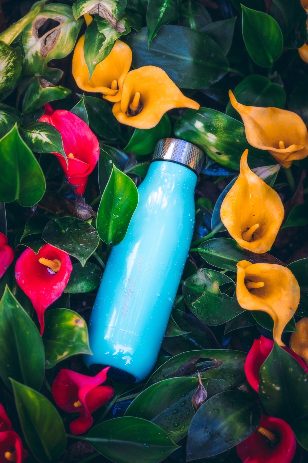 01LIV x wbottle 500ml不锈钢双层真空茶滤防漏保温瓶环保杯蓝色 - 保温瓶/保温杯 - 不锈钢 蓝色