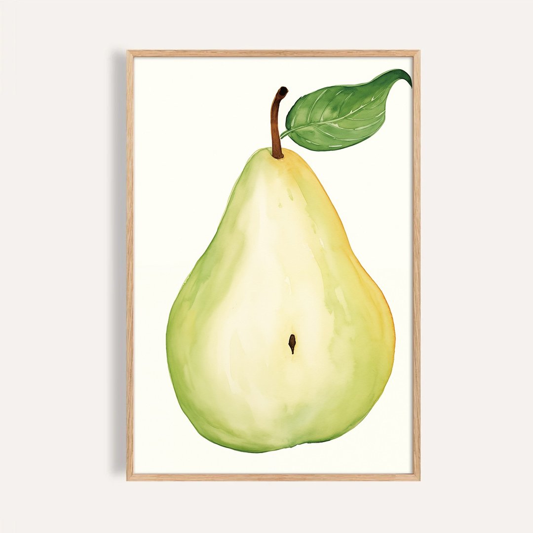 阳光绿洋梨 Sunny Green Pear / 童话系列水果插画 - 海报/装饰画/版画 - 纸 