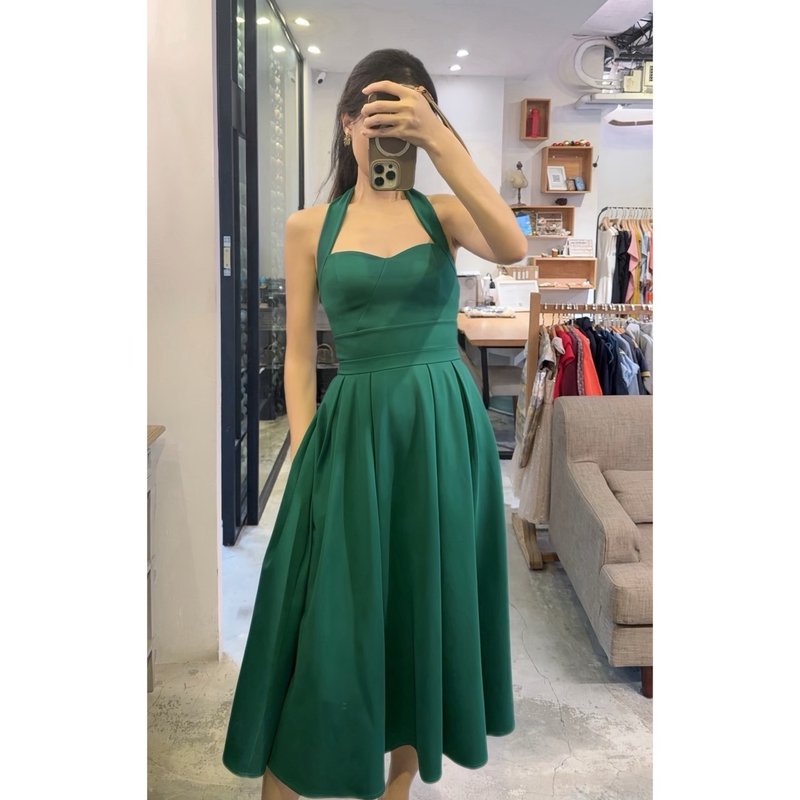 订制系列-赫本绕颈复古洋装 - 洋装/连衣裙 - 其他材质 