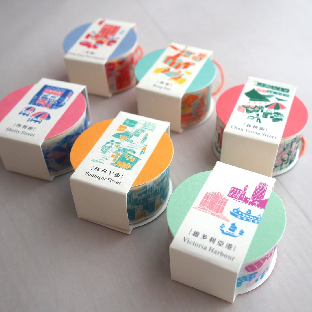 香港系列纸胶带-全套六卷 - 纸胶带 - 纸 多色