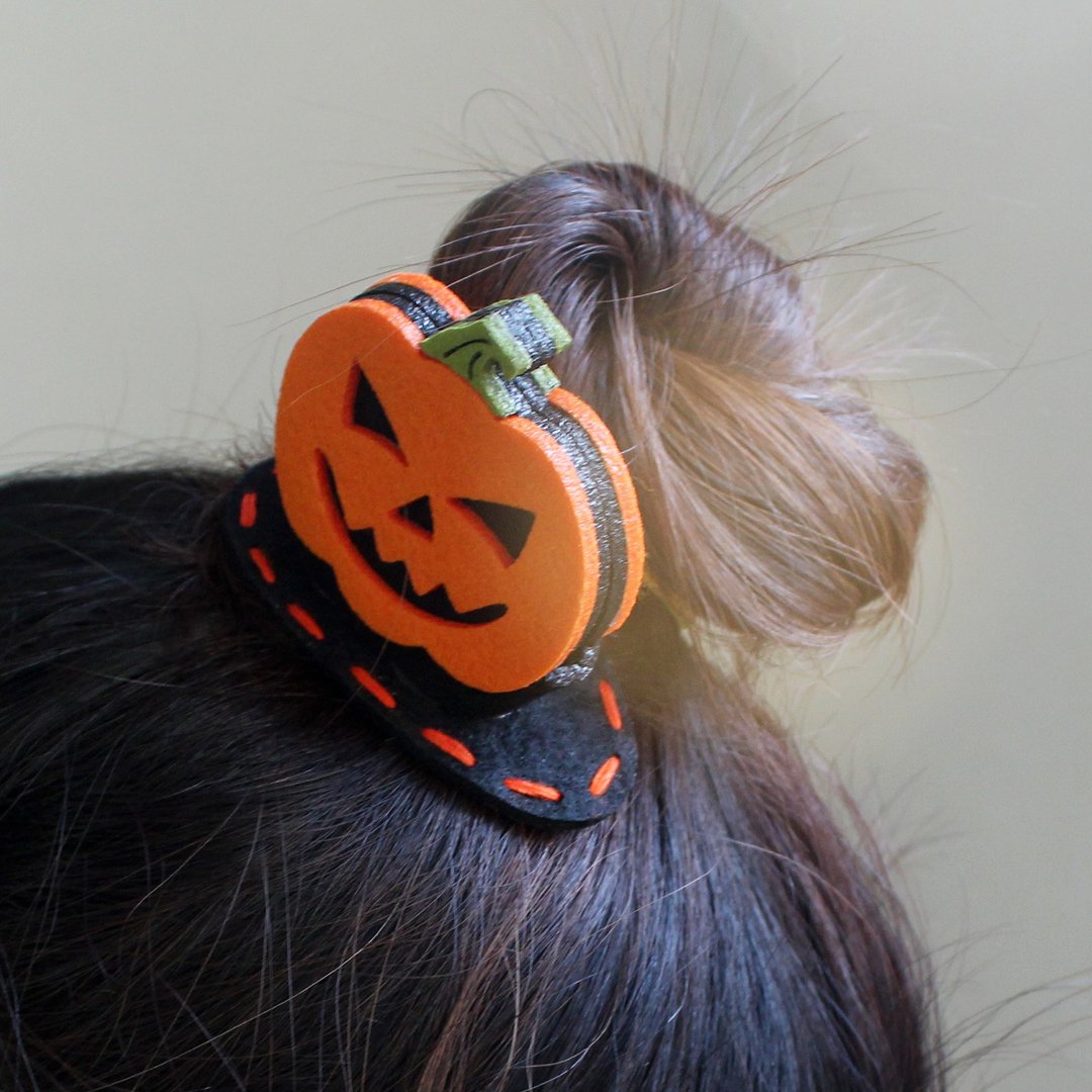 Halloween Pumpkin  hairpin - 发饰 - 其他材质 橘色