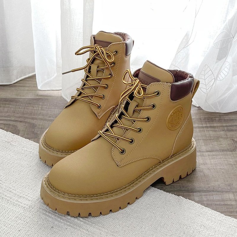 街头个性休闲短靴-棕 1DF019 - 女款短靴 - 人造皮革 咖啡色