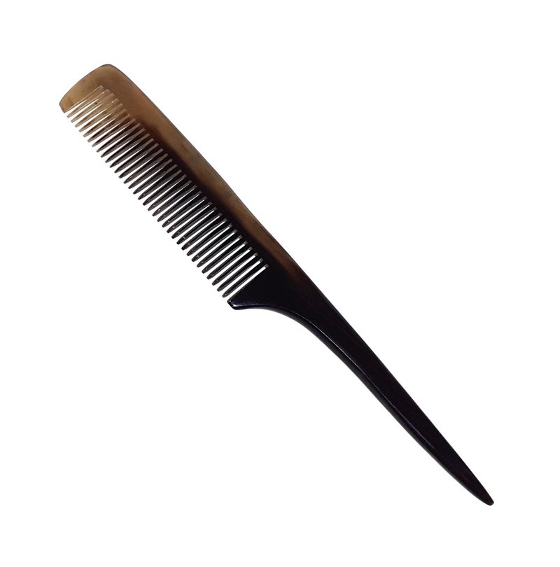 针梳 抗静电 造型梳 细齿 牛角梳 - 发饰 - 环保材料 咖啡色