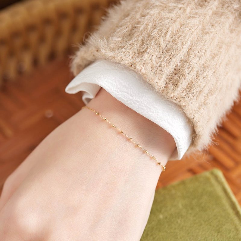 Visel 日本闪切珠手链-半圈 - 手链/手环 - 贵金属 金色