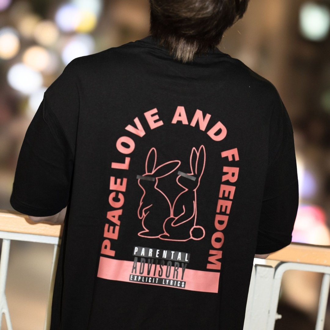 【CREEPS】Peace and Love 宽松重磅印花T恤 210g - 男装上衣/T 恤 - 棉 多色